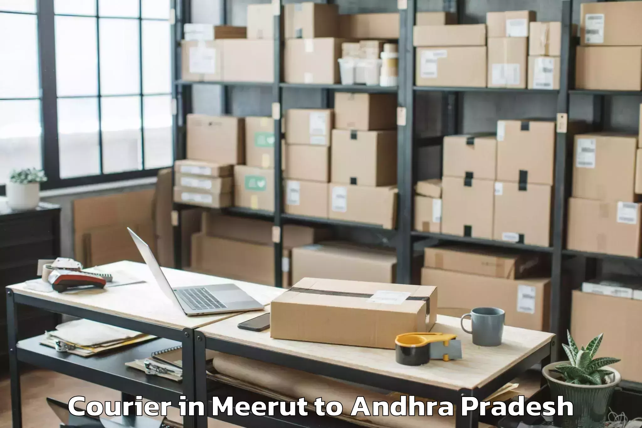 Leading Meerut to Pulicherla Courier Provider